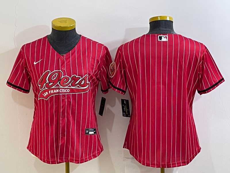 Women's San Francisco 49ers Blank Red With Patch Cool Base Stitched Baseball Jerseys